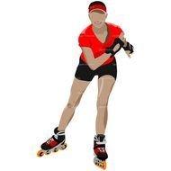 Colorful Roller Girl clipart