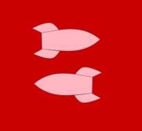 two rockets moving towards each other