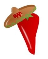 red pepper in Sombrero, Clip Art