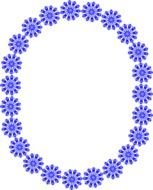 oval purple flower frame on a white background