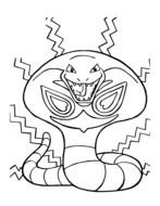 drawn cartoon cobra in a coloring book