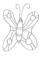 Black and white drawing of the beautiful butterfly clipart