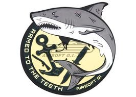 Airsoft GI Patch Shark Teeth To The Armed PVC