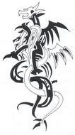 Cool Black And White Dragon drawing