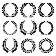 Black and white drawing of the wreaths clipart