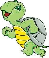 Cartoon running turtle clipart