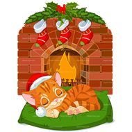 Christmas Fireplace Clip Art drawing