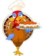 Thanksgiving turkey with the pie clipart