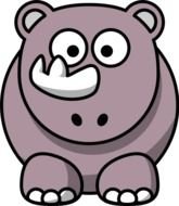 Cartoon Rhino Clip Art N7