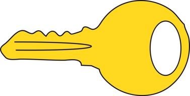 drawn big yellow key