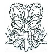 Tiki Mask Tattoo Drawing