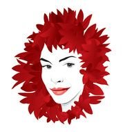 Dreamy Girl Vector Graphic mdash Beautiful Red Hair
