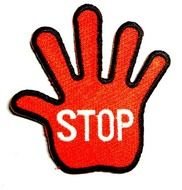 Red Hand Stop Sign