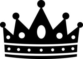 painted black crown on a white background