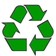 Green Recycling Symbol on a white background