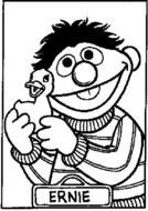 Black and white drawing of Sesame Street clipart