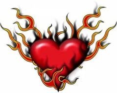 Flaming Heart Tattoo Designs N2