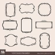 Frames Borders Clipart Illustrations INSTANT DOWNLOAD Variety