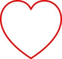Red Heart Outline Clip Art N25