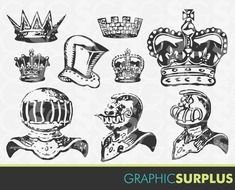 clipart crowns of various kinds