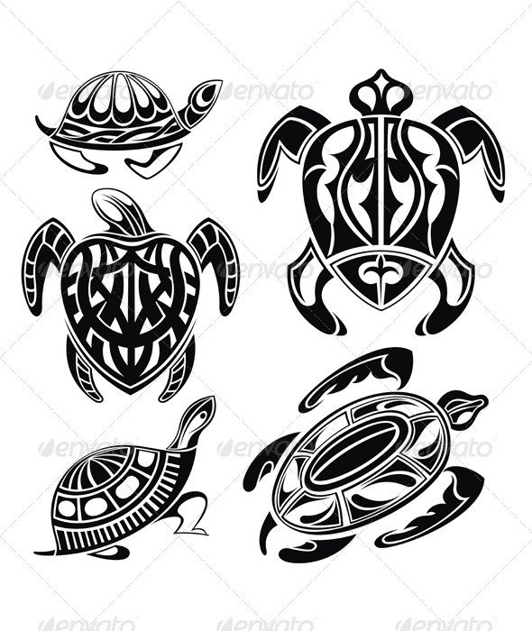 Turtle Tattoos Vector