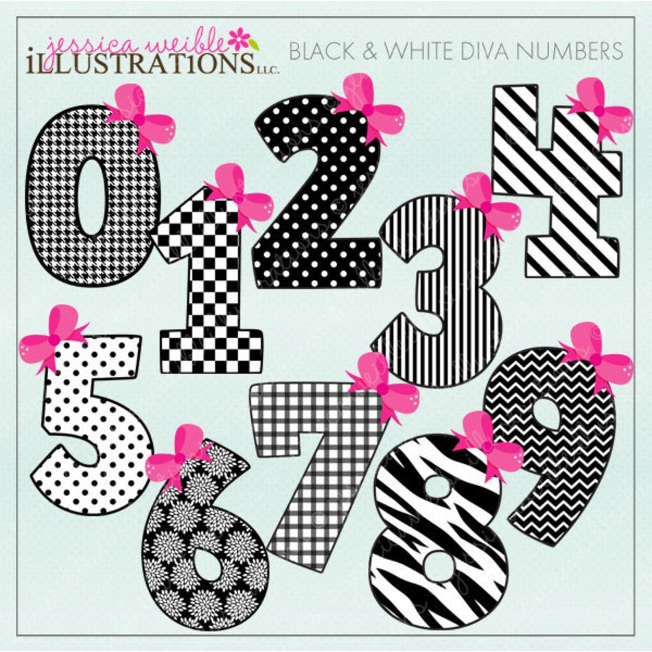Numbers Clip Art Black And White N11