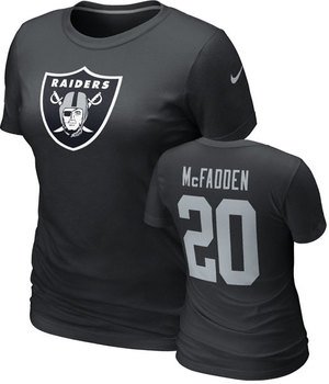 McFadden 20 Womens Black Nike Oakland Raiders Name Number T Shirt