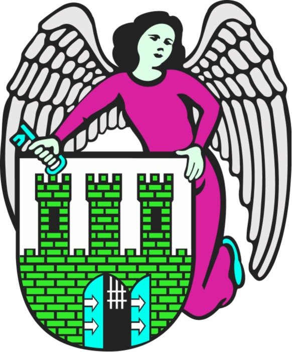 Angel Holding Key Vector Clip Art