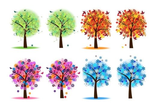 Winter Spring Summer Fall Clip Art N2