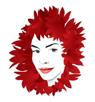 Dreamy Girl Vector Graphic mdash Beautiful Red Hair
