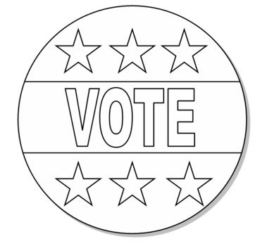 Vote Coloring Page Printable Clip Art
