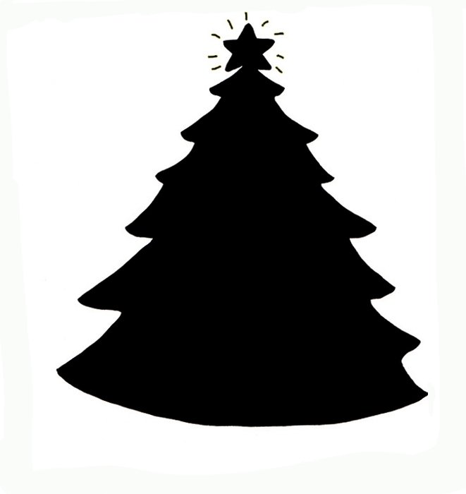 Christmas Tree Silhouette Clip Art N10