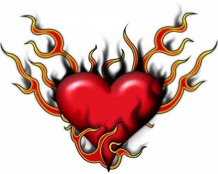 Flaming Heart Tattoo Designs N2