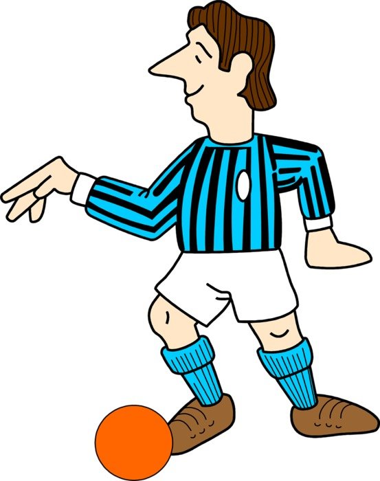 drawing of a soccer referee with a ball