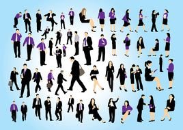 Free Vector Business People drawing