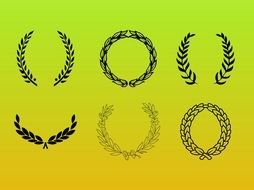 Leaf Wreath Vector drawing