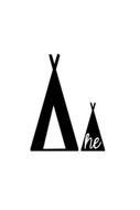 two wigwams, black and white drawing