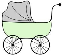 Carriage Baby Shower retro drawing