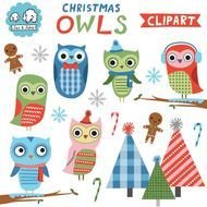 Christmas Border Clip Art Owls