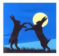 Boxing Hares Silhouette