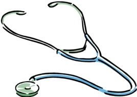 blue and green Stethoscope, drawing