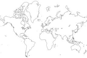 World Map pencil drawing