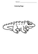 Cartoon Iguana Coloring Page