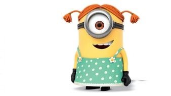 minion with two pigtails and sundress