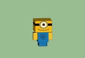 Minion Paper craft model drawing