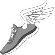 Cross Country Winged Shoe drawing