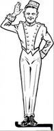 Black and white drawing of the Loader clipart