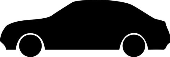 black silhouette of a car as a picture for clipart