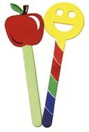 Apple amp Smiley Face, colorful Wooden Craft Sticks