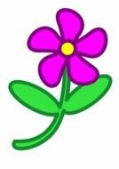 simple Purple Flower, Clip Art